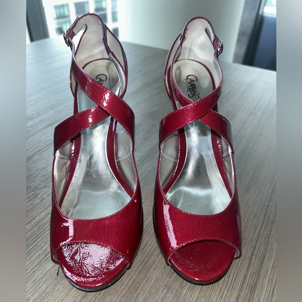 Carlos Santana Red stilettos 4" heel Sz 10. Gently used